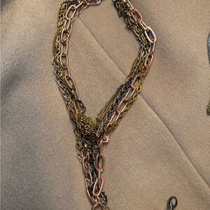 Gemma Redux Multi-Tone Layered Chain Necklace - Rose Gold, Gold, Black